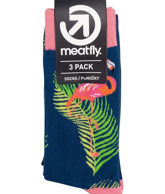 Ponožky Meatfly Lexy Triple Pack, Flamingo