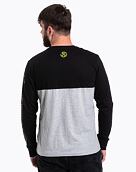 Pánské tričko s dlouhým rukávem Meatfly Judgement, Lime Logo / Black / Grey Heather